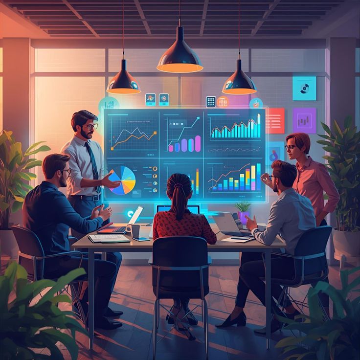 digital marketing team working on campaign analytics